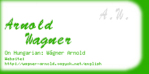 arnold wagner business card